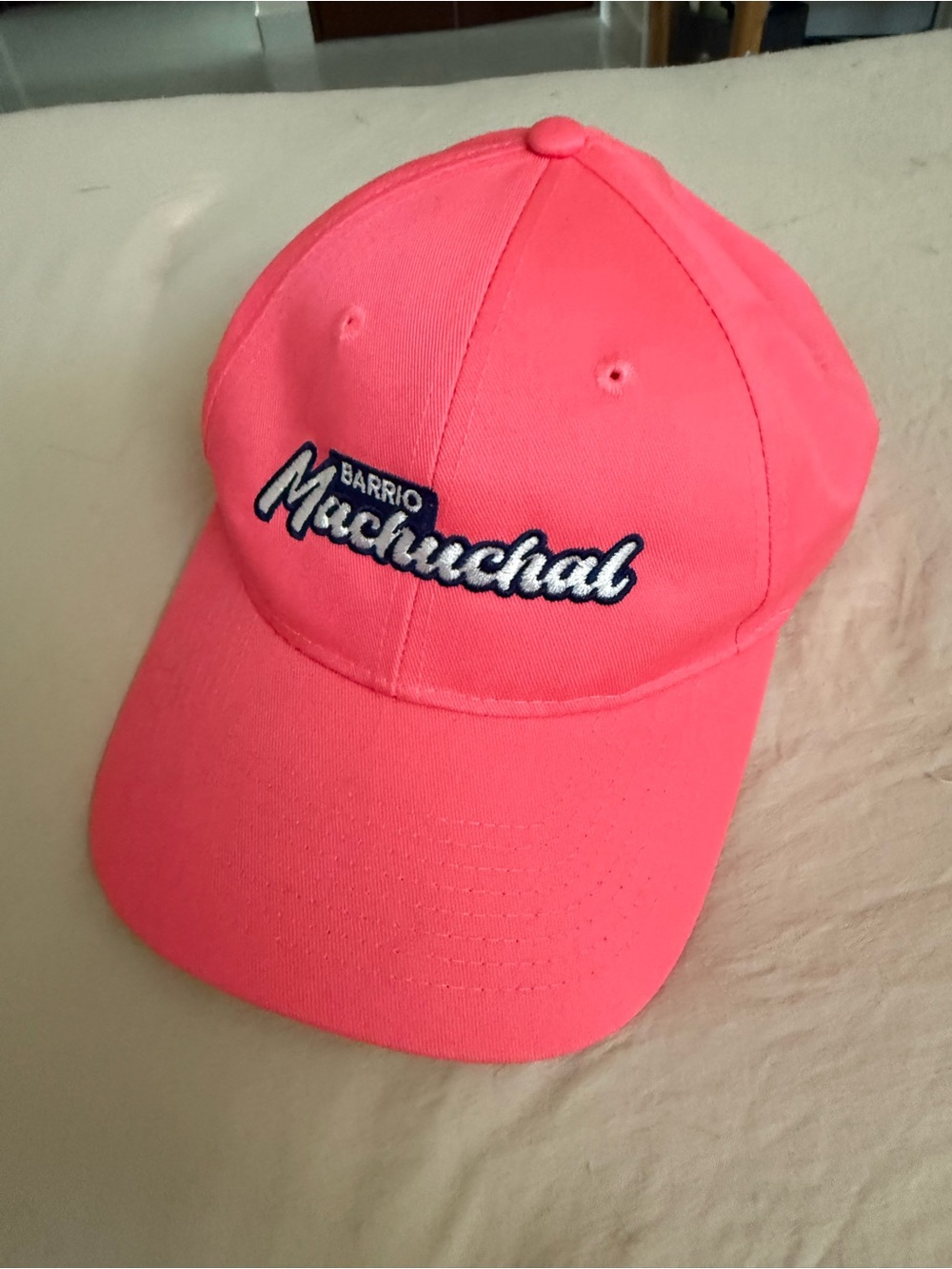 H&M Neon Pink Baseball Cap with Script Logo